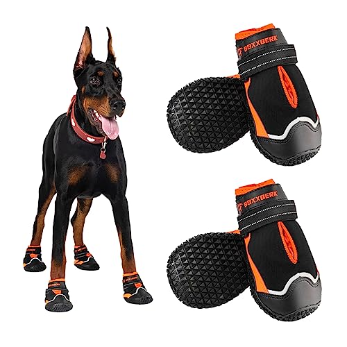 Boxxberk wasserdichte Hundeschuhe für große Hunde, rutschfeste Gummi-Hundeschuhe für den Sommer, heißer Gehweg, Winterschnee, Hundestiefel, Pfotenschutz mit reflektierendem Riemen für Outdoor-Wandern Boxxberk wasserdichte Hundeschuhe für große Hunde, rutschfeste Gummi-Hundeschuhe für den Sommer, heißer Gehweg, Winterschnee, Hundestiefel, Pfotenschutz mit reflektierendem Riemen für Outdoor-Wandern von BOXXBERK