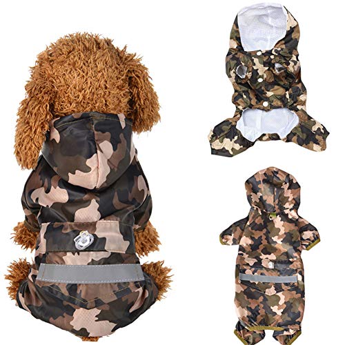 BOduShang Hunde Regenmantel Wasserdicht Hunderegenmantel Grosse Hunde Hundemäntel für mittlere Hunde Wasserdicht Regenmantel für Hunde Camouflage,60 von BOduShang