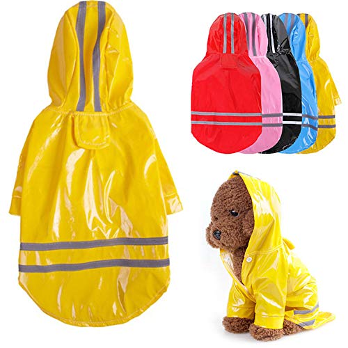 BOduShang Hunderegenmantel Für Kleine Hunde Regenmantel Hunde Klein Hund Regenmantel mit Kapuze Hundemäntel für große Hunde wasserdicht Yellow,Medium von BOduShang