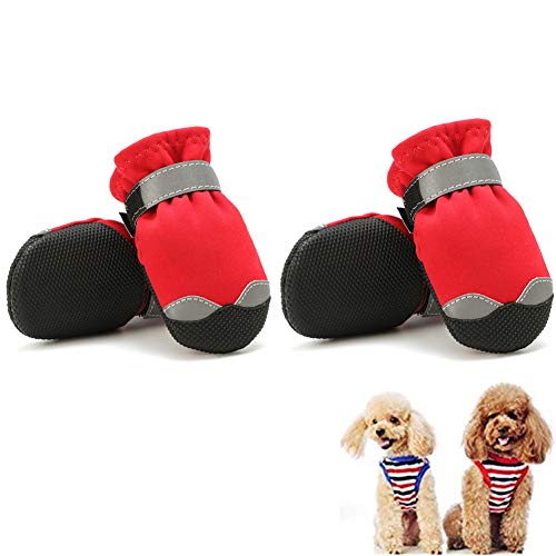 BOduShang Hundeschuhe rutschfest Hunde Schneeschuhe Wasserdicht Schneeschuhe FüR Hunde Sanft Schneeschuhe Hund for Drinnen Draussen Spaziergang Mit Dem Hund Reise red,#2 BOduShang Hundeschuhe rutschfest Hunde Schneeschuhe Wasserdicht Schneeschuhe FüR Hunde Sanft Schneeschuhe Hund for Drinnen Draussen Spaziergang Mit Dem Hund Reise red,#2 von BOduShang