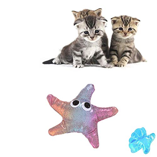 BOduShang Katzen Spielzeug Simulation Spielzeug Katze Interaktives Cat Toys Lustiges Katzen Spielsachen Niedlich Kitten Spielzeug for Kätzchen Und Katzen Katzenübungen Starfish von BOduShang