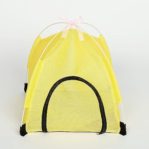 Hundebett mit Vordach für draußen Hundehütte Hundeschatten Hundezwinger für draußen Wasserdichtes Hundezelt Hundesonnenschutz Hundebett mit Sonnenschutz Faltbares Katzenbett,38 * 38 * 40CM,Yellow von BPILOT