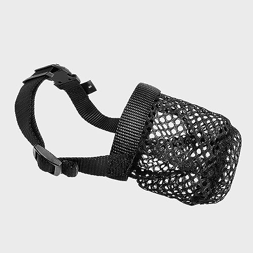 Hundemündung,Maulkorb für Hunde,mittelgroß,um Beißen,Kauen und Fressen zu verhindern,atmungsaktives und strapazierfähiges Netzgewebe,Nylon,mit verstellbarem Halsband und Kissen,S,Black von BPILOT