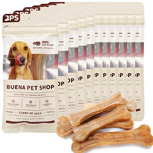 12 Pcs Kauknochen Stück Gepresster Knochen für Hunde Rinderhaut-Zahnverstärker Dental Stick Hundesnack 14 cm von BPS BUENA PET SHOP
