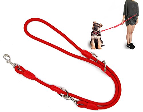 BPS Hundeleine Haustiere Verstellbare Doppel Hundeleine Verschiedene Positionen Mittelgroß Hund 2 Dimension Wählen Sie M/L (L, Rot) BPS-3801RJ von BPS(R)