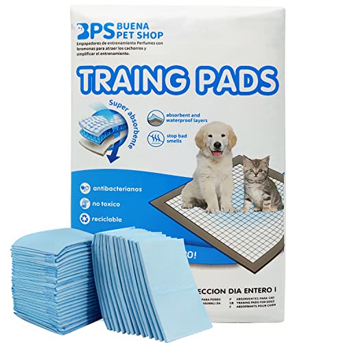 BPS Hygieneunterlagen für Haustiere Trainingssoakers Kohlenstoff-Trainingpads für Haustiere und Welpen Trainingsunterlagen für Welpen Super saugfähig Einzigartige (40 stuks 60 * 60 cm) BPS-2167 * 2 von BPS BUENA PET SHOP