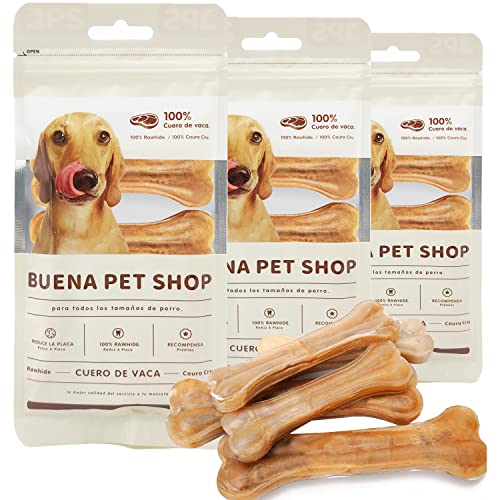 12x Gepresster Knochen für Hunde Rinderzähne Stärkungsstab Dental Hundesnack 9cm (12 Stück 9 cm) BPS-5094 * 3 von BPS BUENA PET SHOP