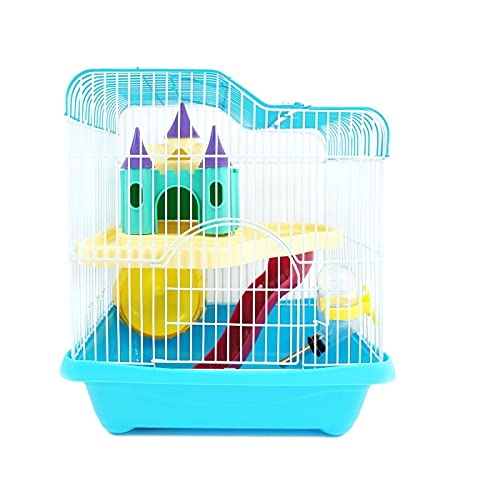 BPS® Hamsterkäfig, Hamstervilla mit Rad, Tunnel und Haus, 28 x 21 x 31 cm, Farbe wird nach Zufallsprinzip versandt von BPS BUENA PET SHOP