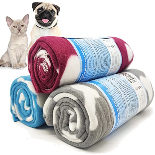 BPS 3 Stück Decke für Hunde, Katzen, Haustiere, weiche Decke, 2 Größen, zufällige Farbauswahl, Größe M: 80 x 80 cm, BPS-1039 x 3 von BPS BUENA PET SHOP