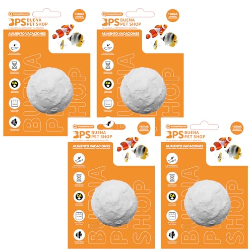 BPS 4-teiliges Fischfutter für 15 Tage für alle Arten von Aquarienfischen, Futterblock, BPS-4125 x 4 von BPS BUENA PET SHOP