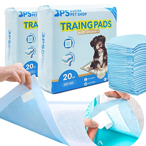 BPS BUENA PET SHOP BPS-2172*2 Unterlagen für Hunde, Katzen, 40 Stück, mit Aufkleber, hygienisch, für das Training von Haustieren, sehr saugfähig, Größe M/L (40 Stück, 60 x 60 cm) von BPS BUENA PET SHOP