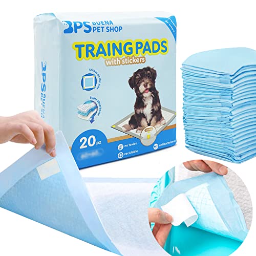 BPS BPS-2172 20 x Hunde-Katzen-Matte mit Hygiene-Trainingsaufkleber für Haustiere, sehr saugfähig, Größe M/L (20 Stück, 60 x 60 cm) von BPS BUENA PET SHOP