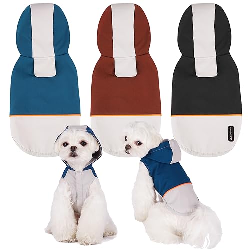 BPS BUENA PET SHOP BPS Wasserdichte Regenjacke für Haustiere, Hunde, wasserdicht, mit Kapuze, Tasche für kleine mittelgroße und große Hunde mit 100% Polyester Material (5XL, 16183 Rot) BPS-16189RJ von BPS BUENA PET SHOP