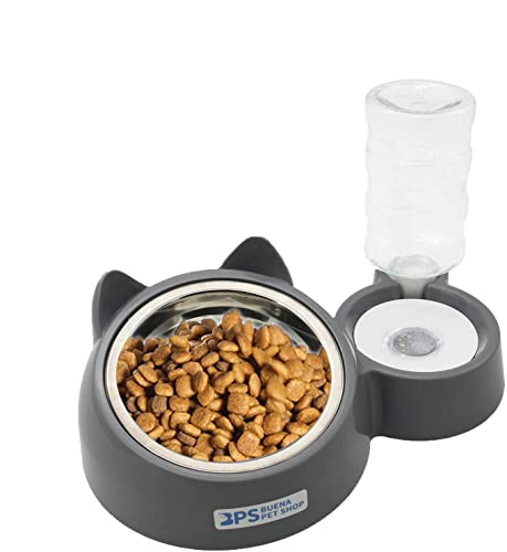 BPS Futterautomat und Tränke für Katzen und Hunde Spritzwasserspender Automatischer Futterbrunnen für Haustiere Größe M/L (M) von BPS BUENA PET SHOP