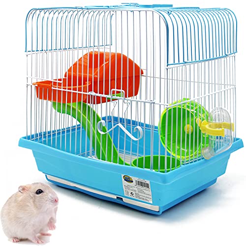 BPS Hamsterkäfig Chalet Haus für Hamster, mit Futternapf, Tränke, Rad, besonderes Haus, zufällige Farbe, 30 x 23 x 31 cm BPS-1255 von BPS BUENA PET SHOP