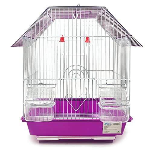 BPS BPS-12003 Vogelkäfig, klein, für Vogelkäfig, Wellensittich, Kanarienvogel, groß, mit Futternapf, Tränke, Springer, zufällige Farbe von BPS BUENA PET SHOP