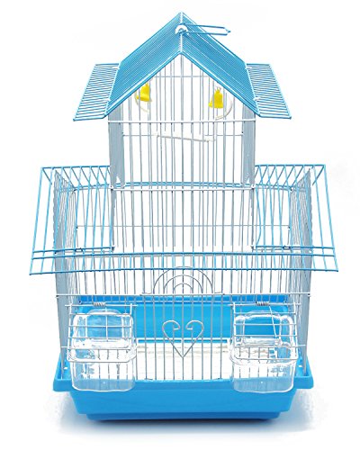 BPS Vogelkäfig aus Metall mit Futternapf, Tränke, Schaukel, 2 Größen M/L, Farbe zufällig (M: 30 x 23 x 47 cm) BPS-1207 von BPS BUENA PET SHOP