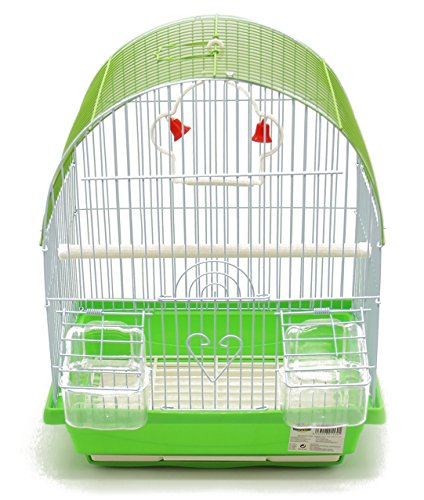BPS Vogelkäfig aus Metall Kleiner Käfig mit Futternapf und Tränke Eimer-Springschaukel Farbe zufällig 30 x 23 x 39 cm BPS-1160 von BPS(R)