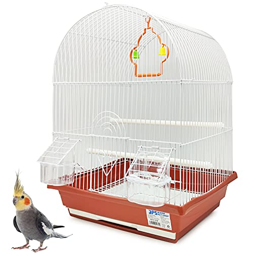 BPS Vogelkäfig für Wellensittiche, Kanarienvögel mit Futternapf, Tränke, Springschaukel für Ruhe, zufällige Farbe BPS-1232 von BPS BUENA PET SHOP