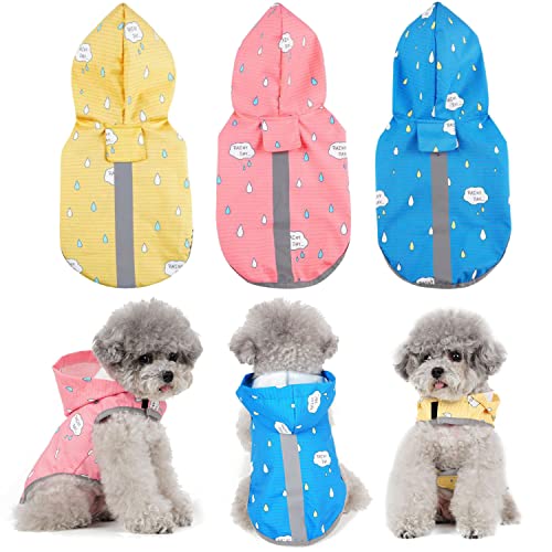 BPS Wasserdichte Regenjacke für Haustiere, Hunde, wasserdicht, mit Kapuze, Tasche für kleine mittelgroße und große Hunde mit Material 100% Polyester (M, Gelb 2) BPS-16664AM von BPS BUENA PET SHOP