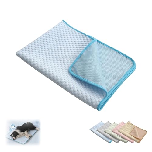 BQLFPOIHP Dog Cooling Mat, Portable Pet Soft Pad for Indoor Or Outdoor, Pet Bed Mat, Pet Cooling Blanket, Suitable for All Pets(Blue.,XS(15.7 * 11.8in)) von BQLFPOIHP