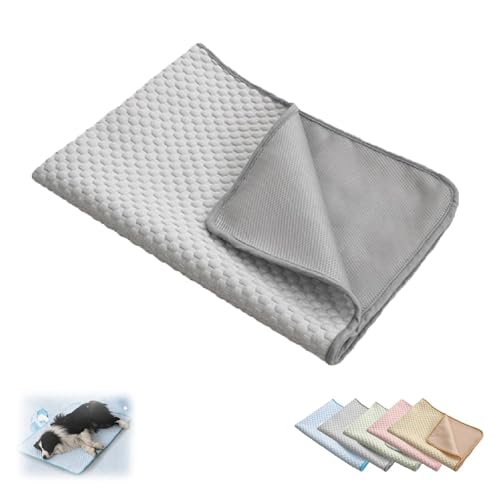 BQLFPOIHP Dog Cooling Mat, Portable Pet Soft Pad for Indoor Or Outdoor, Pet Bed Mat, Pet Cooling Blanket, Suitable for All Pets(Grey,XS(15.7 * 11.8in)) von BQLFPOIHP