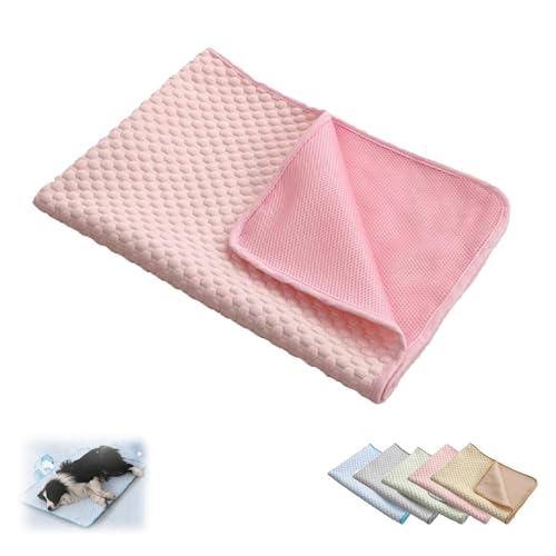 BQLFPOIHP Dog Cooling Mat, Portable Pet Soft Pad for Indoor Or Outdoor, Pet Bed Mat, Pet Cooling Blanket, Suitable for All Pets(Pink,S (19.6 * 15.7in)) von BQLFPOIHP