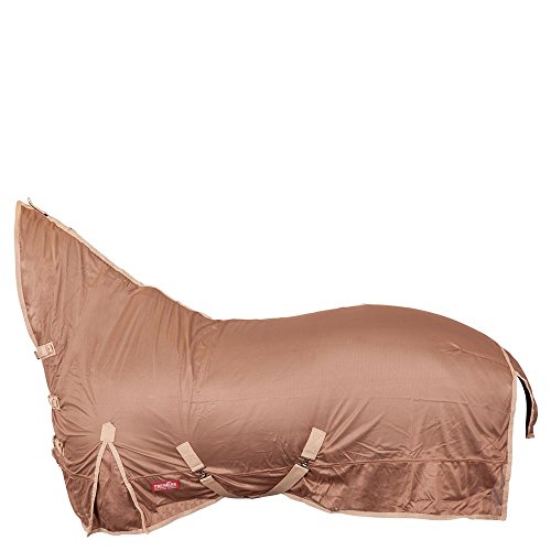 HB-Handel Premiere Fliegendecke Polyester Mesh mit Hals Gehfalten Kreuzgurte Schweiflatz Taupe (125 cm) von BR