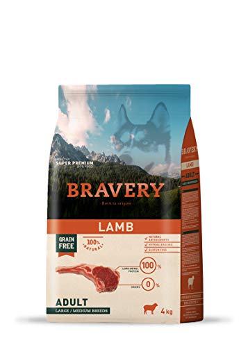 BRAVERY Trockenfutter Lamm für Hunde, Größe L/M, 4 kg von BRAVERY