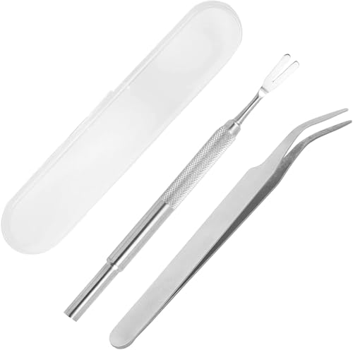 BRDTKUGV 2 Stück Edelstahl Zeckenentferner, Zeckenentfernungswerkzeug, Zeckenentferner-Werkzeuge Hunde, Zeckenentferner Katzen, für Pferde, Hunde, Katze, Zeckenhaken-Set inklusive Pinzette, BRDTKUGV 2 Stück Edelstahl Zeckenentferner, Zeckenentfernungswerkzeug, Zeckenentferner-Werkzeuge Hunde, Zeckenentferner Katzen, für Pferde, Hunde, Katze, Zeckenhaken-Set inklusive Pinzette, von BRDTKUGV