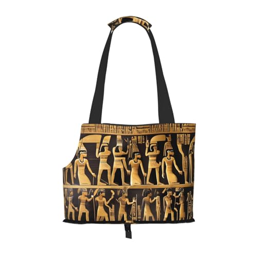 Ägypten Hieroglyphen Druck Haustier Tragbar Faltbare Umhängetasche Kleine und Mittlere Größe Katze und Hund Tragbarer Rucksack von BREAUX