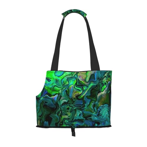Abalone Schultertasche mit Perlmuttdruck, faltbar, 34 x 15 x 26 cm von BREAUX