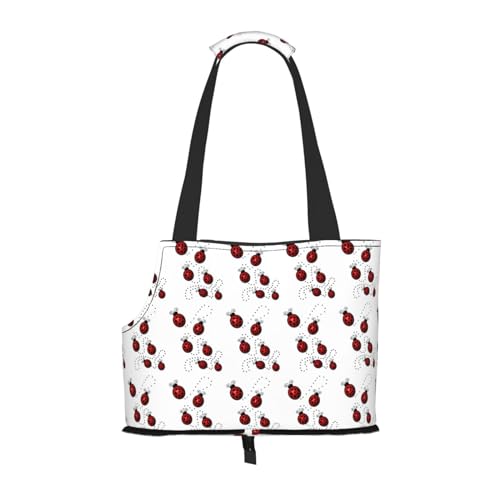 Art Ladybug Tracks Print Pet Portable Foldable Shoulder Bag Small and Medium Size Cat and Dog Portable Backpack von BREAUX