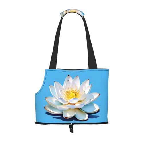 Asiatisches Lotu-Muster Druck Haustier tragbare Umhängetasche faltbare Haustiertasche (34 x 15 x 26 cm) von BREAUX