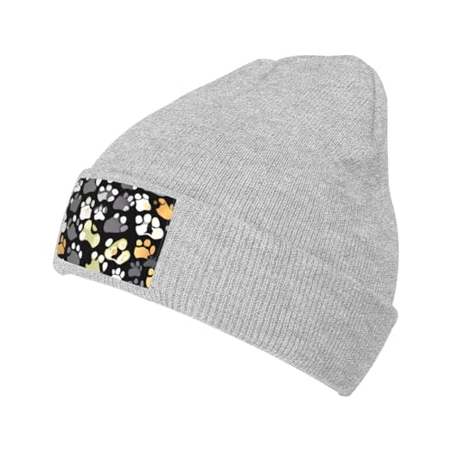 BREAUX Hundepfotenabdrücke 2-Standard-Skala-2_00x bedruckte Wollmütze, Strickmütze, Outdoor-Strickmütze, tägliche warme Mütze, weiche warme Mütze, Hundepfotenabdrücke 2 Standard-Skala-2_00x, von BREAUX