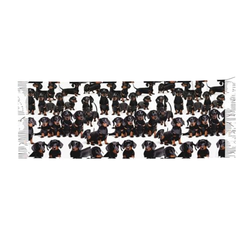 BREAUX Schal mit Fransen, weicher und warmer Kaschmir-Schal, ideales Geschenk für Mode-Accessoires, Dackel-Weiner-Hund, Einheitsgröße BREAUX Schal mit Fransen, weicher und warmer Kaschmir-Schal, ideales Geschenk für Mode-Accessoires, Dackel-Weiner-Hund, Einheitsgröße von BREAUX