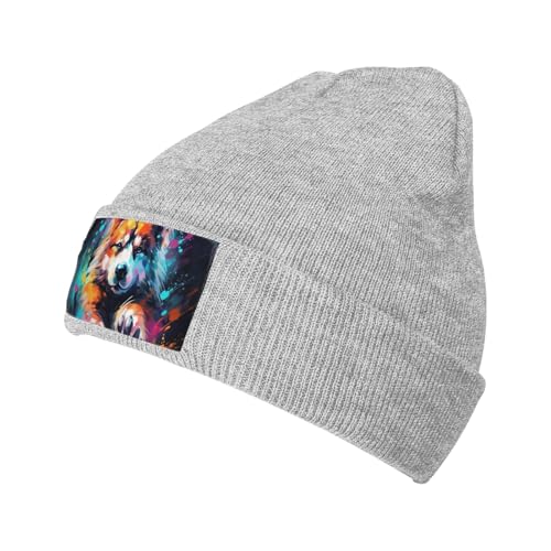 BREAUX Strickmütze mit Pfotenabdruck, warmes und modisches Accessoire, passend für Outdoor-Aktivitäten von BREAUX