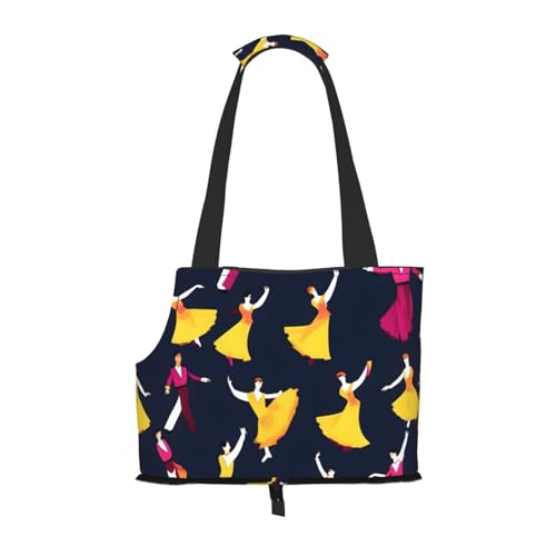 Ballroom Dance Kleine Muster Druck Haustier Tragbare Schultertasche Faltbare Haustiertasche (34 x 15 x 26 cm) von BREAUX