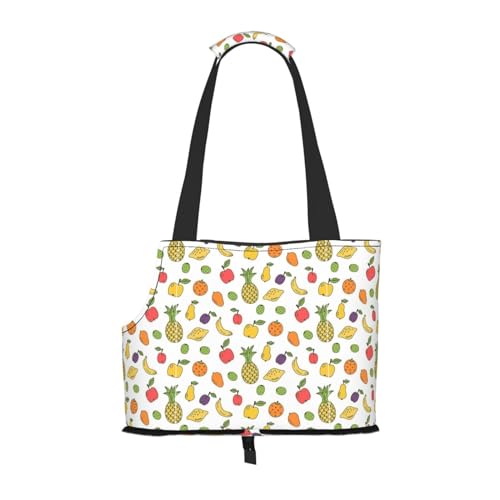 Banana Strawberry Ananas Print Pet Portable Foldable Shoulder Bag Small and Medium Size Cat and Dog Portable Backpack von BREAUX