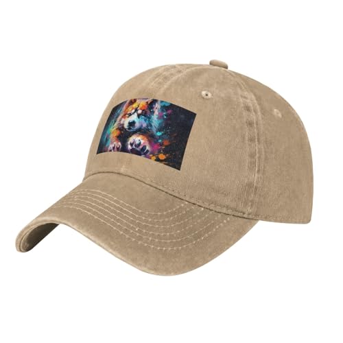 Baseballkappe mit Hundepfotenabdruck, Denim-Baseballkappe für Erwachsene, geeignet für Outdoor-Sportarten alle Jahreszeiten von BREAUX