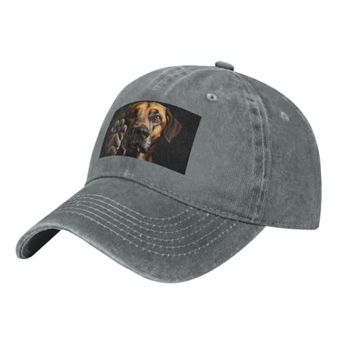 Baseballkappe mit Hundepfotenabdruck, Denim-Baseballkappe für Erwachsene, geeignet für Outdoor-Sportarten alle Jahreszeiten von BREAUX