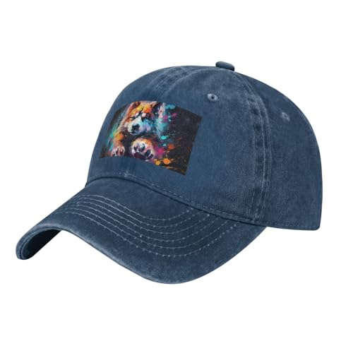Baseballkappe mit Hundepfotenabdruck, Denim-Baseballkappe für Erwachsene, geeignet für Outdoor-Sportarten alle Jahreszeiten von BREAUX