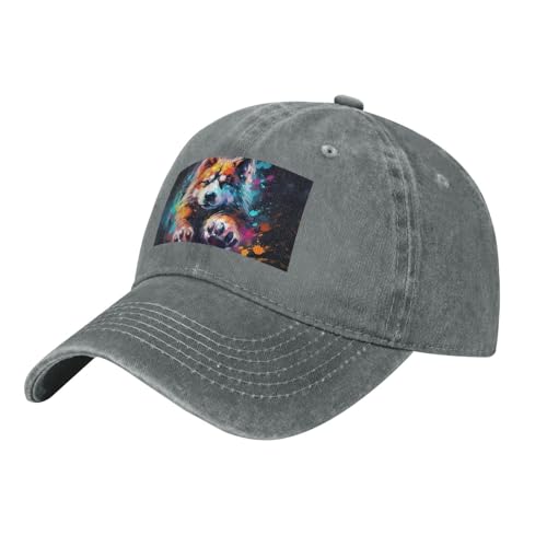 Baseballkappe mit Hundepfotenabdruck, Denim-Baseballkappe für Erwachsene, geeignet für Outdoor-Sportarten alle Jahreszeiten Baseballkappe mit Hundepfotenabdruck, Denim-Baseballkappe für Erwachsene, geeignet für Outdoor-Sportarten alle Jahreszeiten von BREAUX