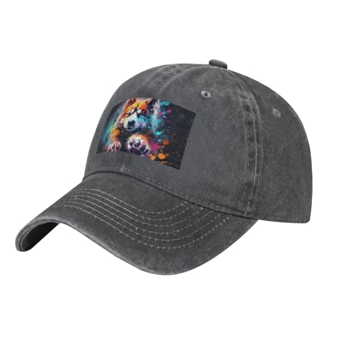 Baseballkappe mit Hundepfotenabdruck, Denim-Baseballkappe für Erwachsene, geeignet für Outdoor-Sportarten alle Jahreszeiten von BREAUX