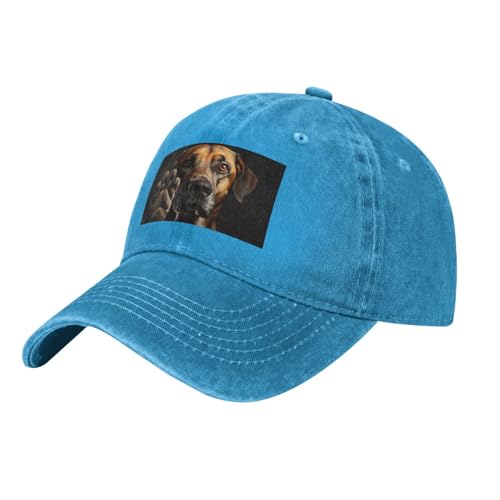Baseballkappe mit Hundepfotenabdruck, Denim-Baseballkappe für Erwachsene, geeignet für Outdoor-Sportarten alle Jahreszeiten von BREAUX