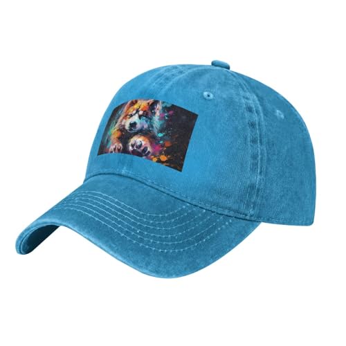 Baseballkappe mit Hundepfotenabdruck, Denim-Baseballkappe für Erwachsene, geeignet für Outdoor-Sportarten alle Jahreszeiten von BREAUX