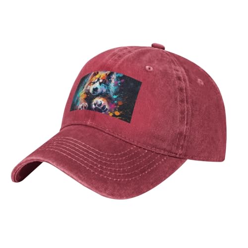Baseballkappe mit Hundepfotenabdruck, Denim-Baseballkappe für Erwachsene, geeignet für Outdoor-Sportarten alle Jahreszeiten von BREAUX