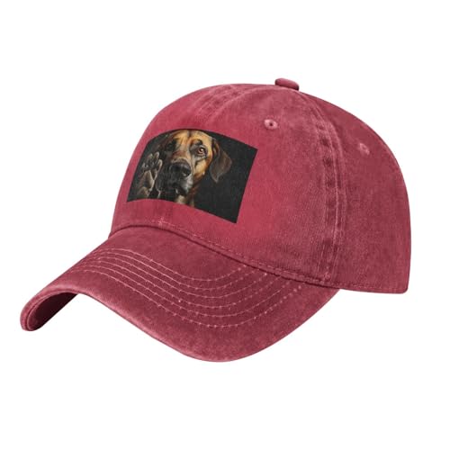 Baseballkappe mit Hundepfotenabdruck, Denim-Baseballkappe für Erwachsene, geeignet für Outdoor-Sportarten alle Jahreszeiten von BREAUX