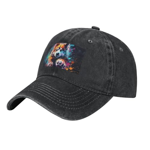 Baseballkappe mit Hundepfotenabdruck, Denim-Baseballkappe für Erwachsene, geeignet für Outdoor-Sportarten alle Jahreszeiten von BREAUX