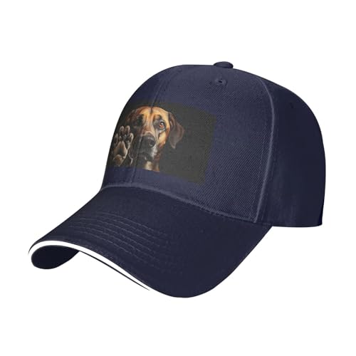 Breaux Baseballkappe mit Hundepfotenabdruck, unisex, legere Sandwich-Baseballkappe von BREAUX